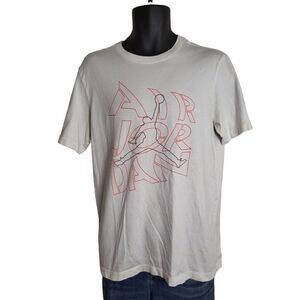 Nike Air Jordan Tshirt Men Sz M Short Sleeve Big Graphic‎ White Athleisure